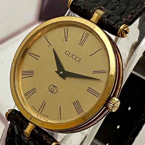 Rare Vintage Gucci 2000M Swiss Timepiece Stacked Watch Red & Green New Strap - Picture 1 of 16